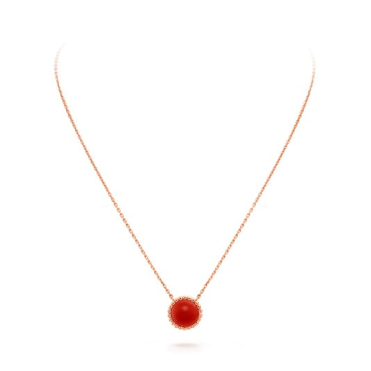 18k Rg Perlee Red Pendant Necklace