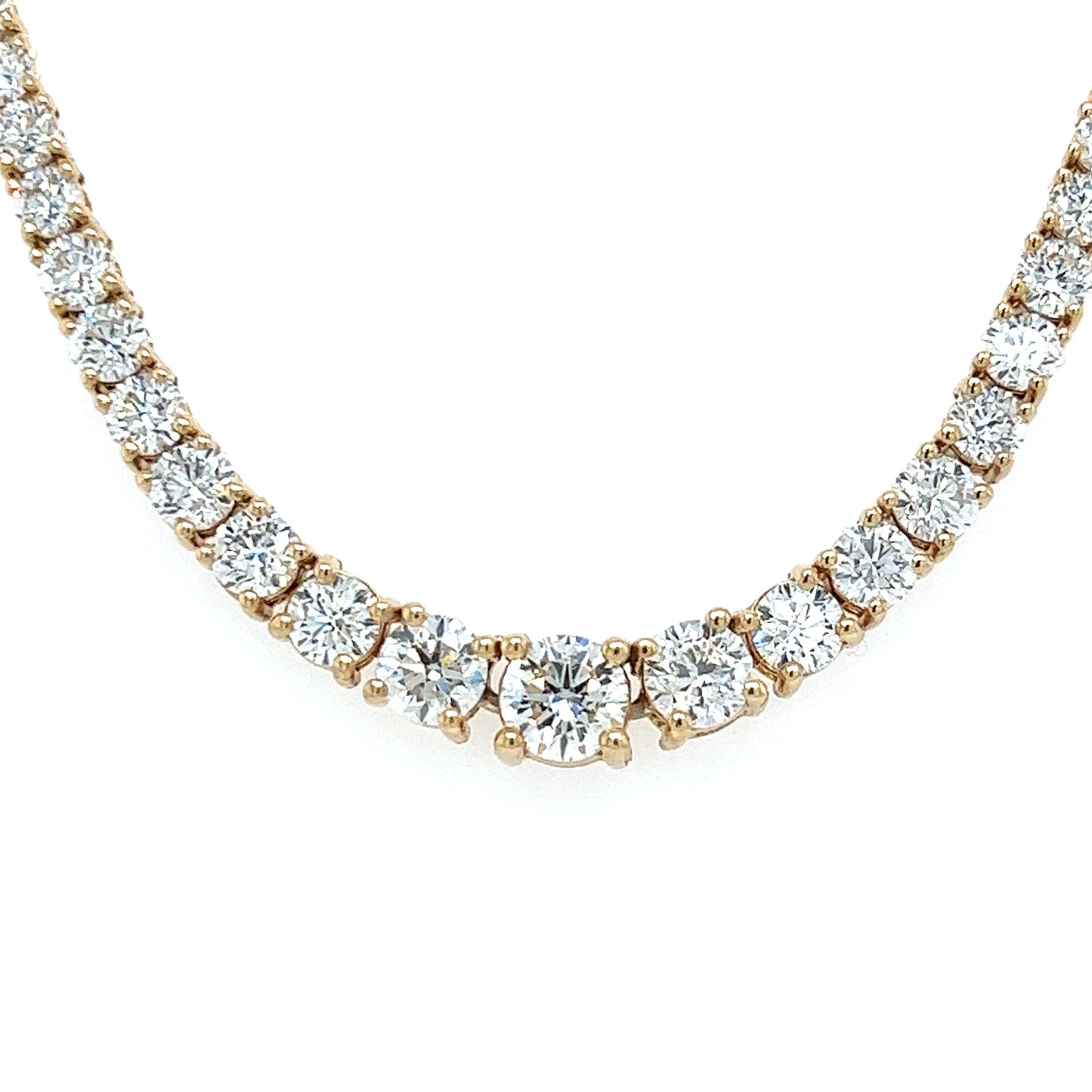 19.66 Cts. Natural Diamond GIA Riviera Round Eternity Necklace