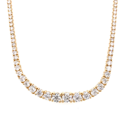 14.87 Cts. Natural Diamond Riviera Round Eternity Necklace