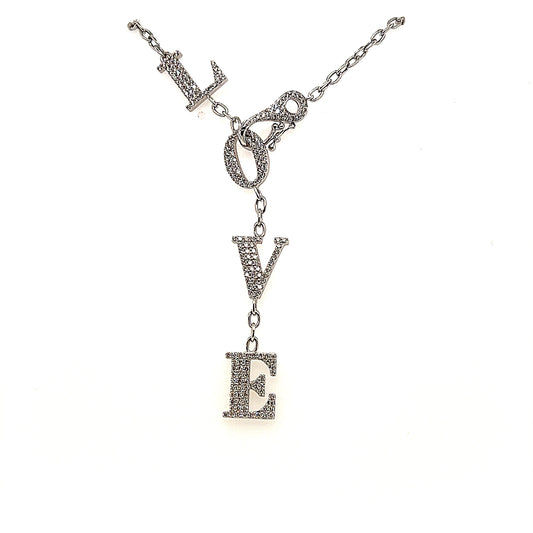 18K WG 1.05 RD TCW LOVE necklace