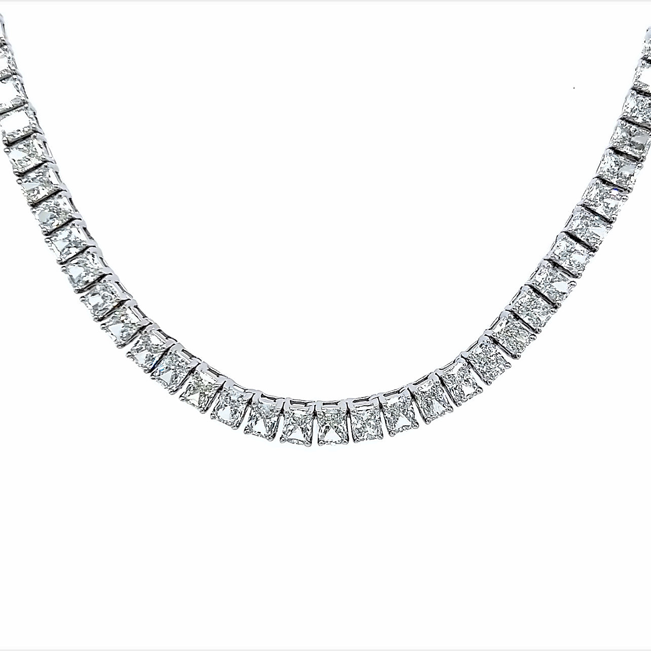 19.79 Cts. Natural Diamond Radiant Shape Eternity Necklace