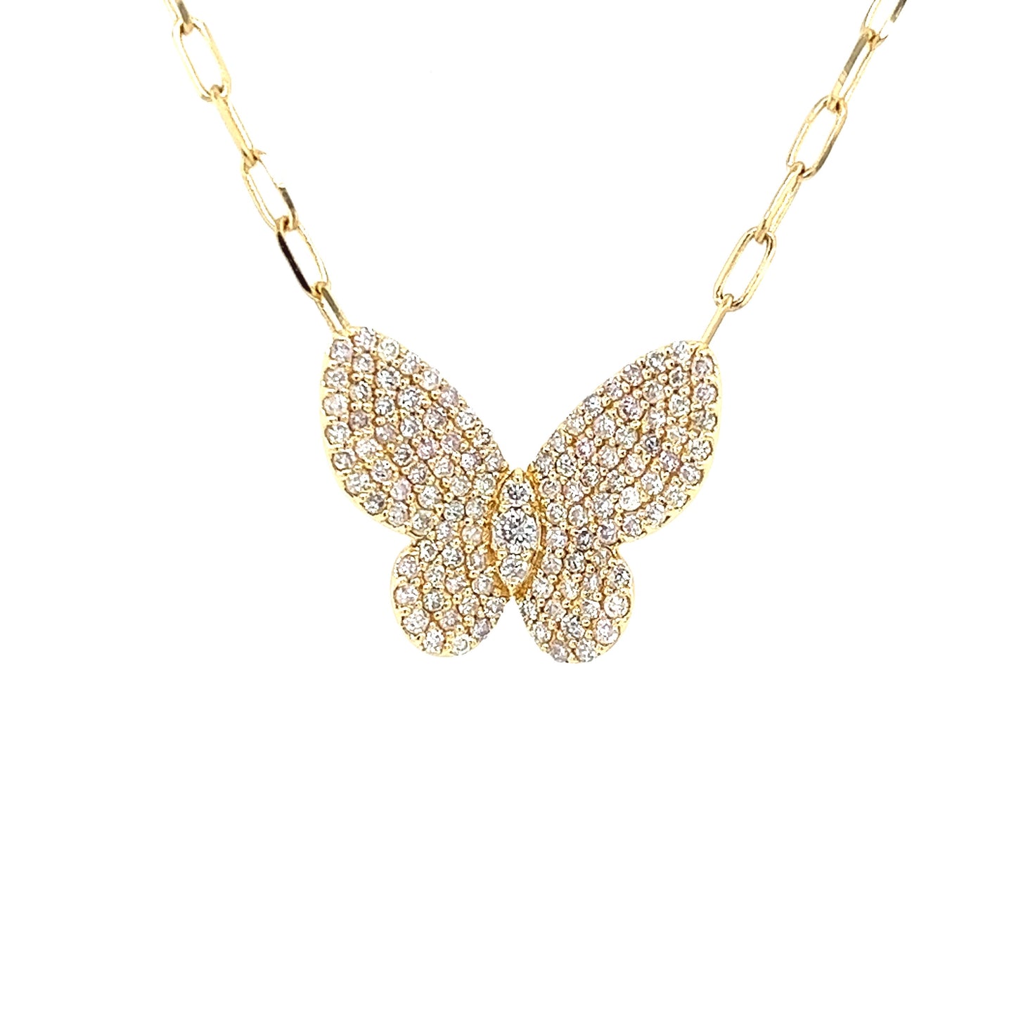 Collar De Mariposa De 18k Yg 0.74 Rd Tcw