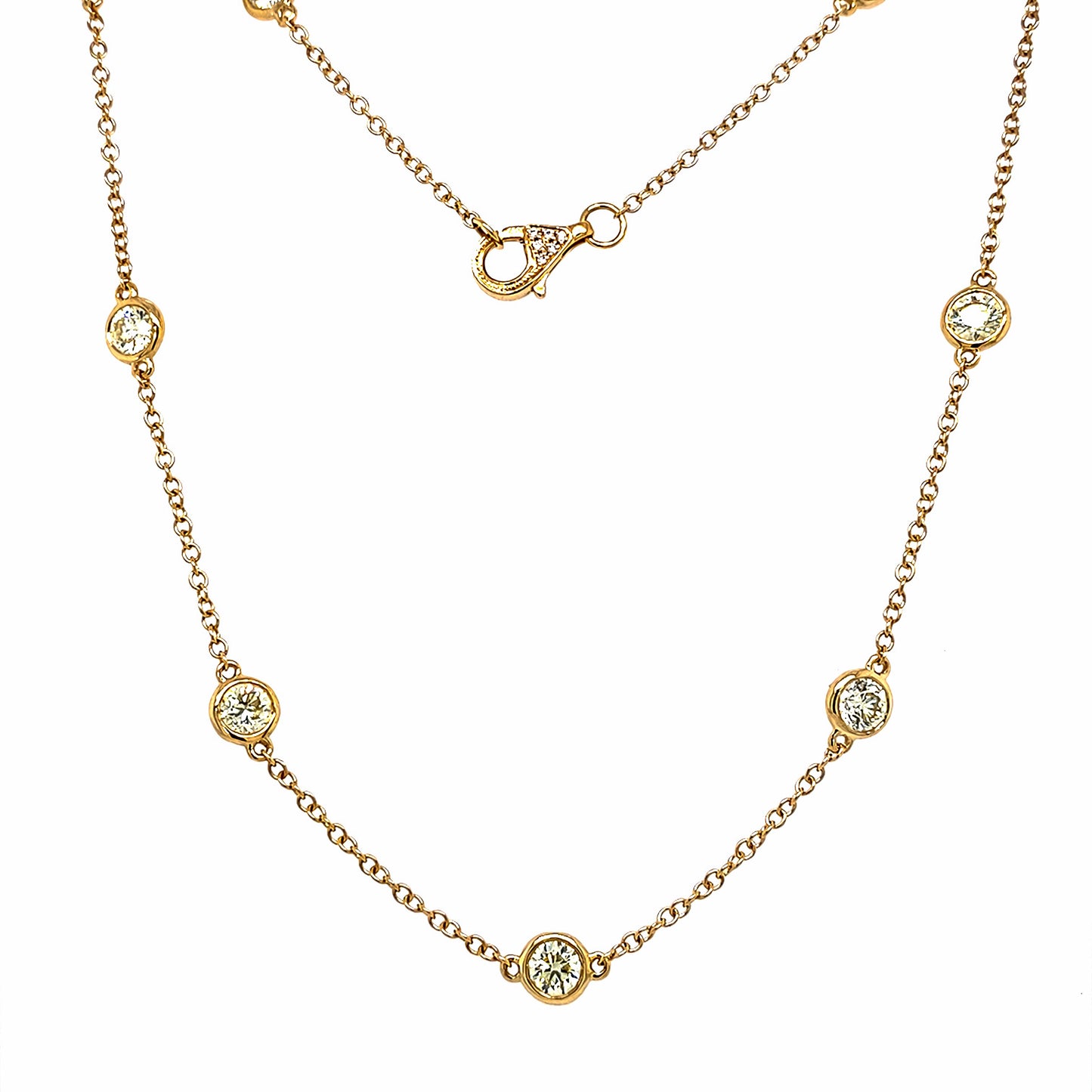 3.55 Cts Natural Diamonds by the Yard Necklace