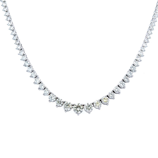 6.71 Cts Natural Diamond Riviera Necklace