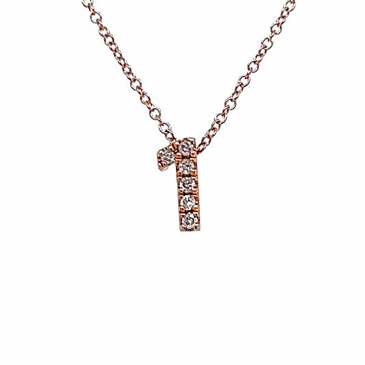 14k Rg 0.04 Rd Tcw Number 1 Necklace