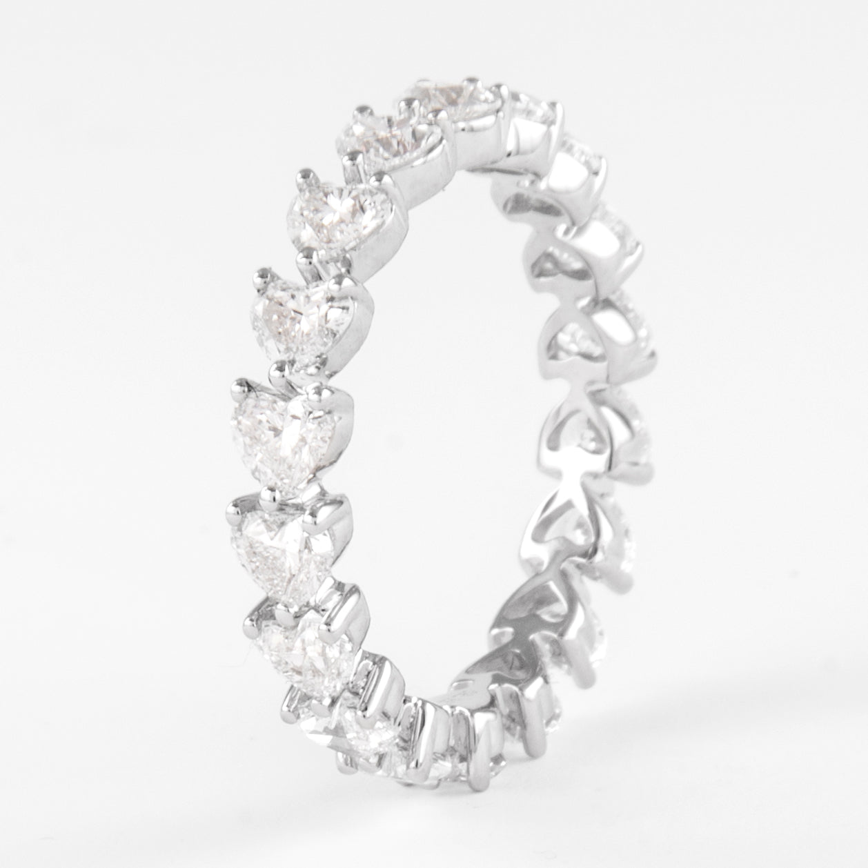 2.53 Cts Natural Diamond Heart Shape Eternity Band