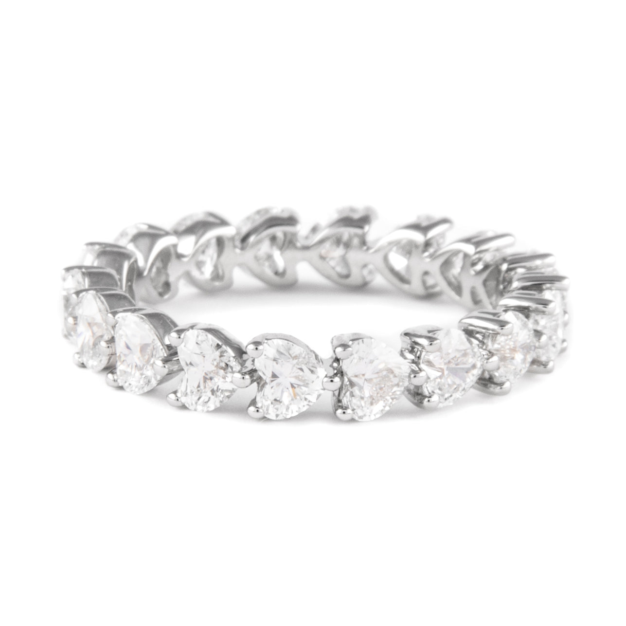 2.53 Cts Natural Diamond Heart Shape Eternity Band