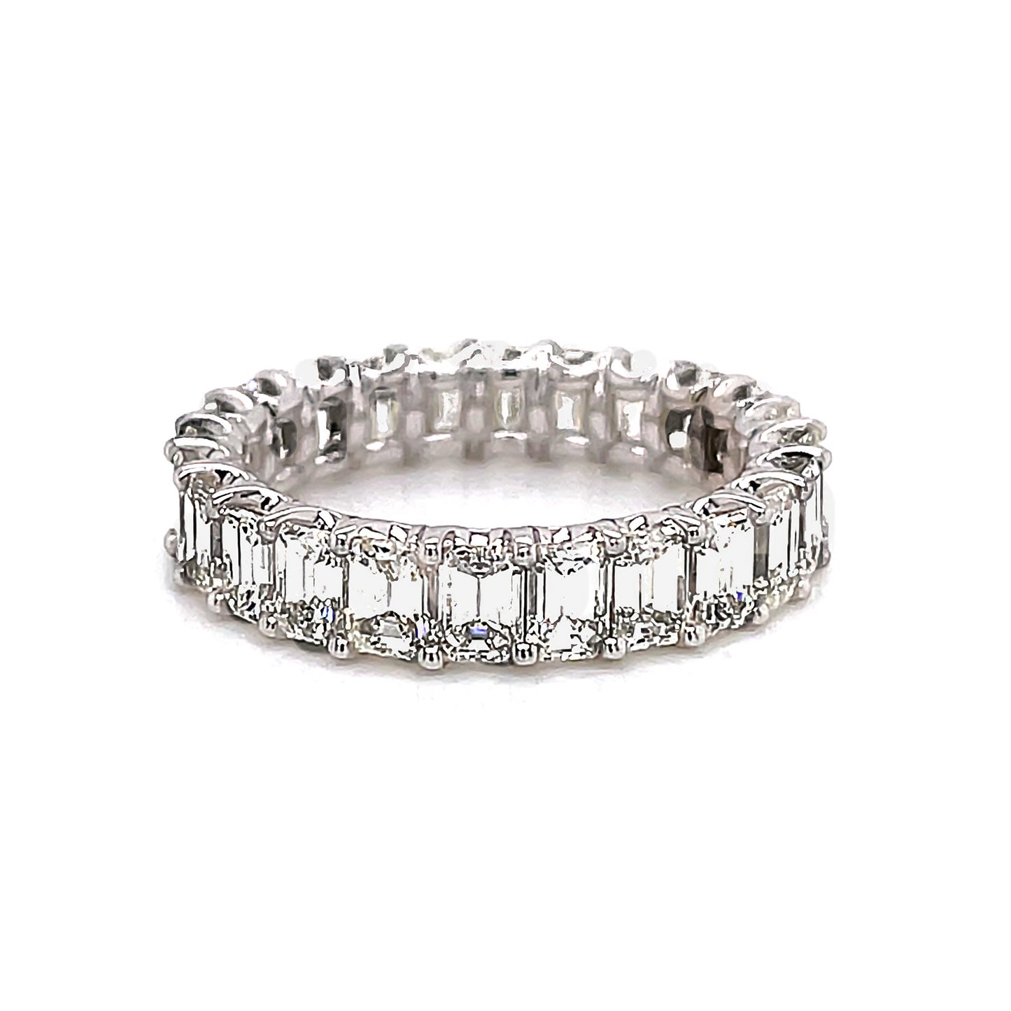 3.42 Cts Natural Diamond Emerald Cut Eternity Band