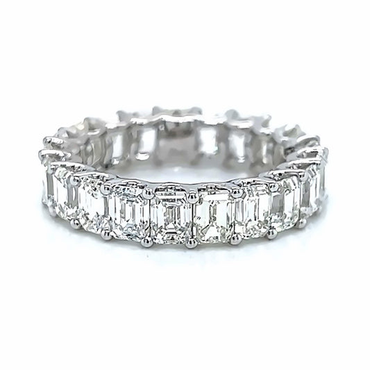 6.43 Cts Natural Diamond Emerald Cut Eternity Band