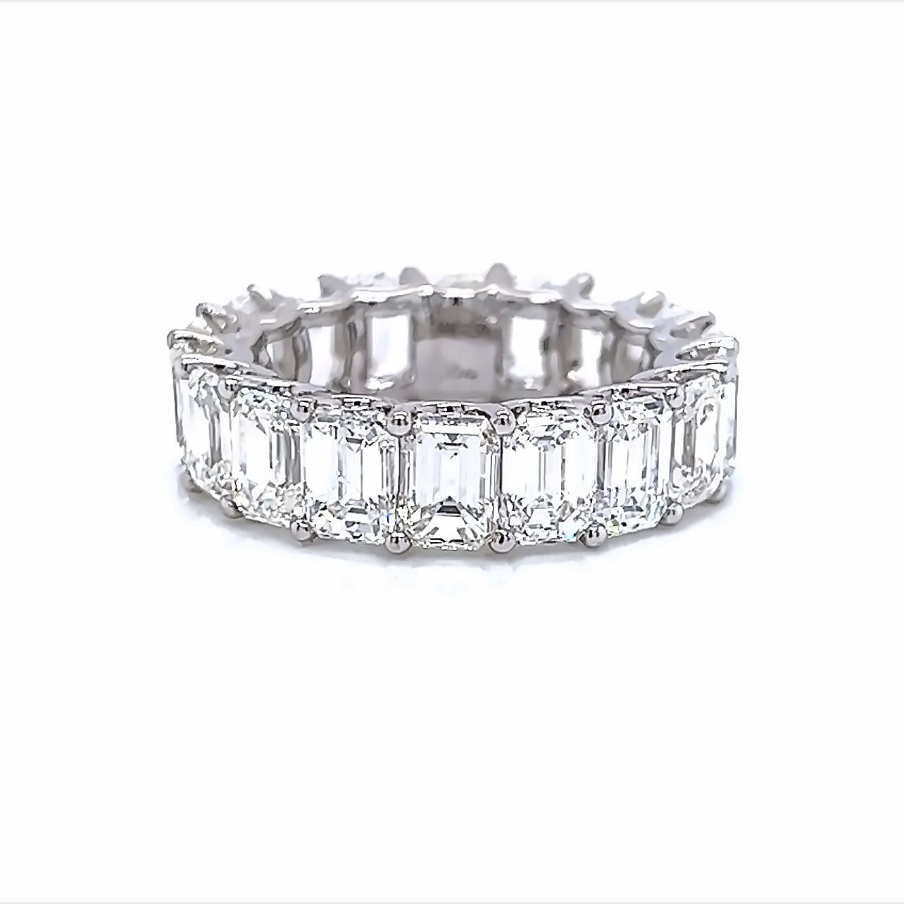 9.36 Cts Natural Diamond Emerald Cut Eternity Band