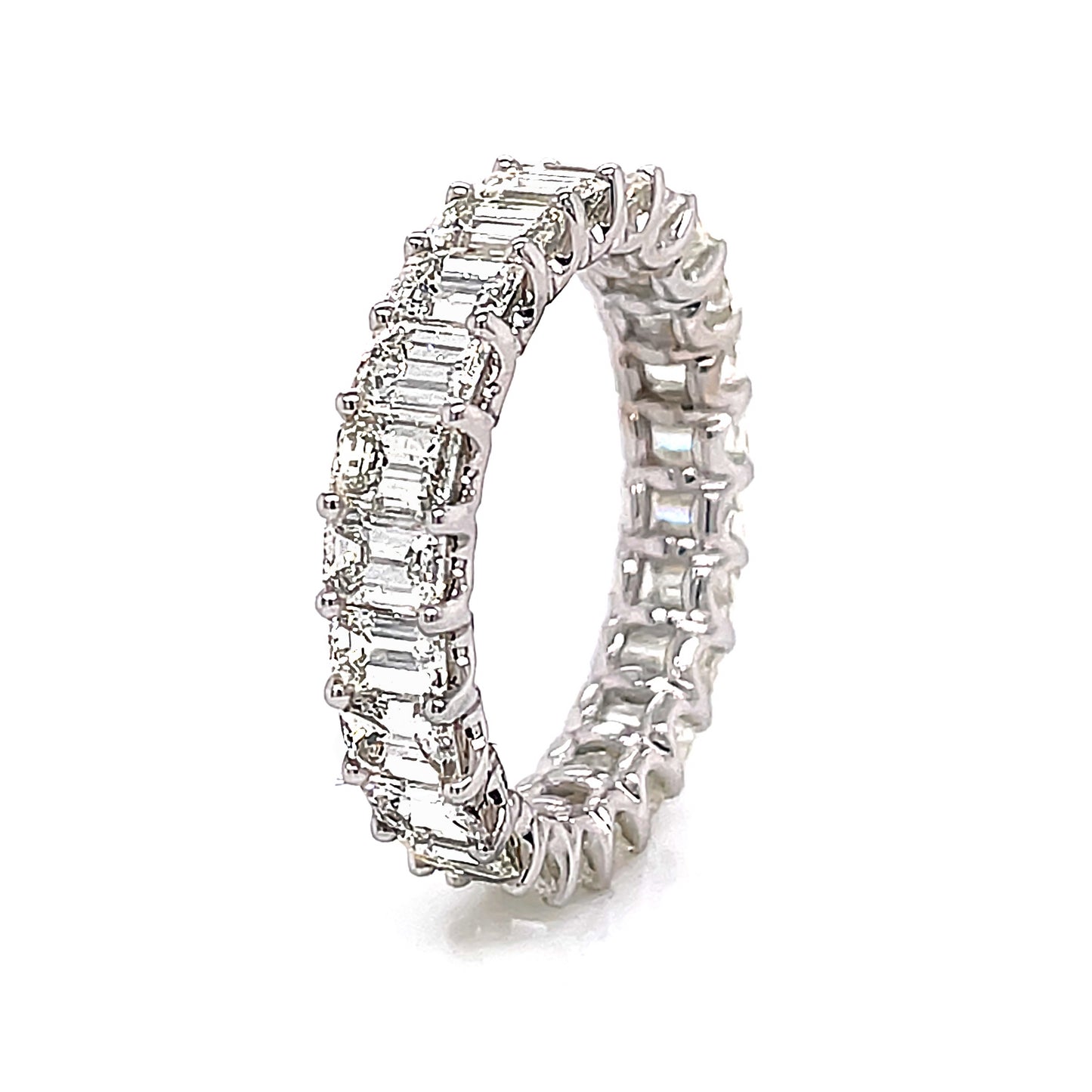 4.14 Cts Natural Diamond Emerald Cut Eternity Band