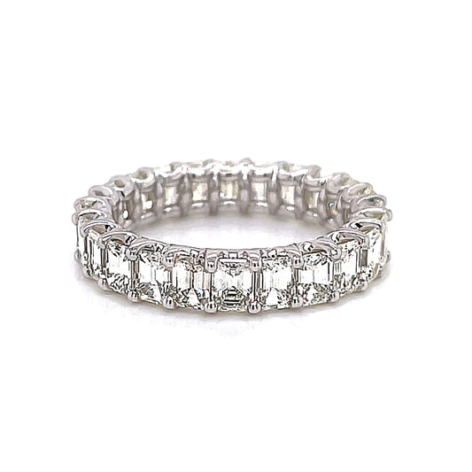 3.97 Cts Natural Diamond Emerald Cut Eternity Band