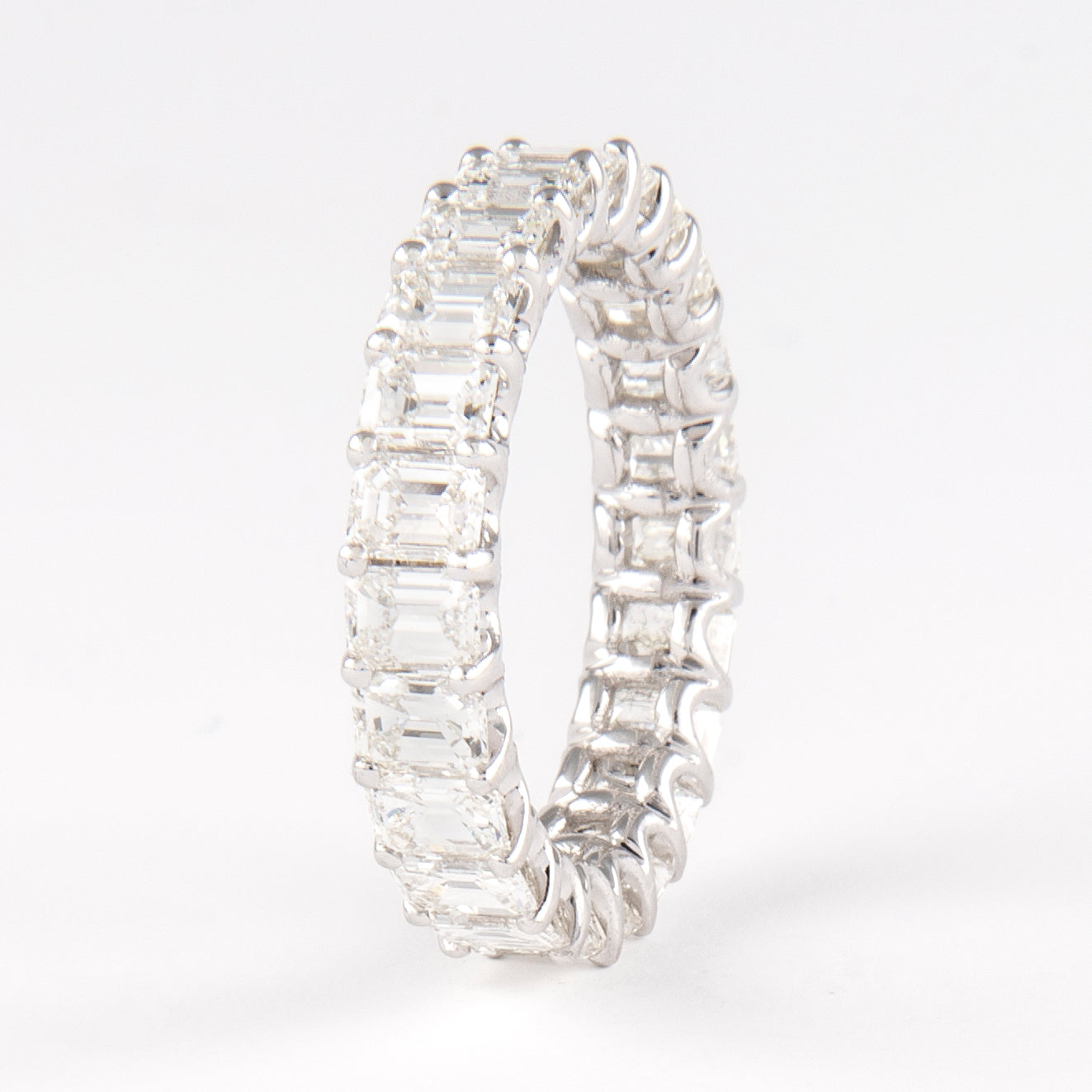 4.26 Cts Natural Diamond Emerald Cut Eternity Band