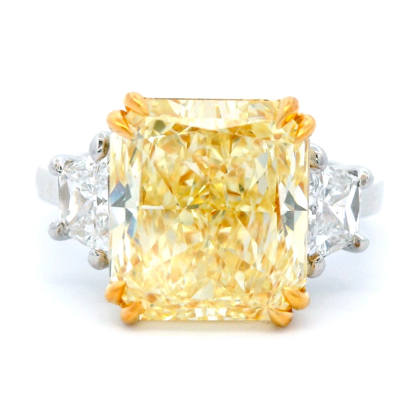 5.24 Natural Radiant Fancy Yellow Diamond Ring GIA