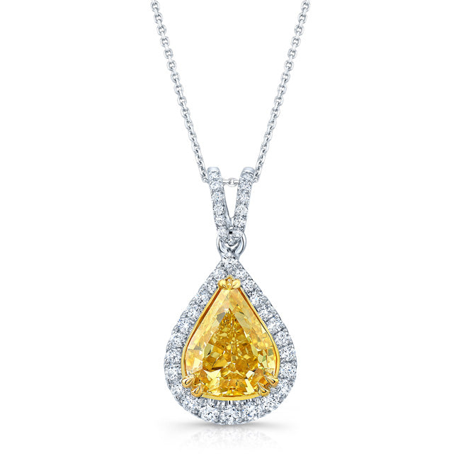 Colgante Gia de color amarillo intenso elegante con forma de pera de 18 k Twt 5,70