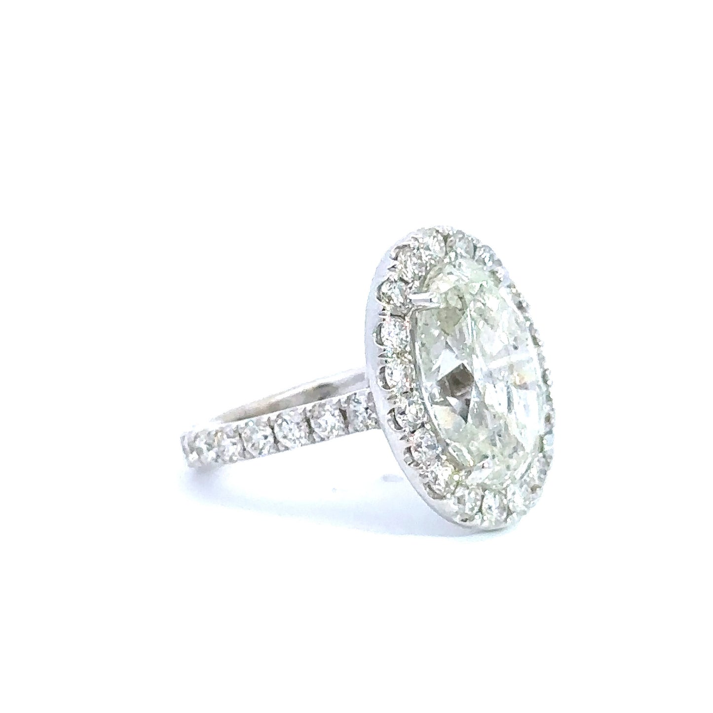 6.80 Cts Natural Diamond Oval Cut Halo Ring