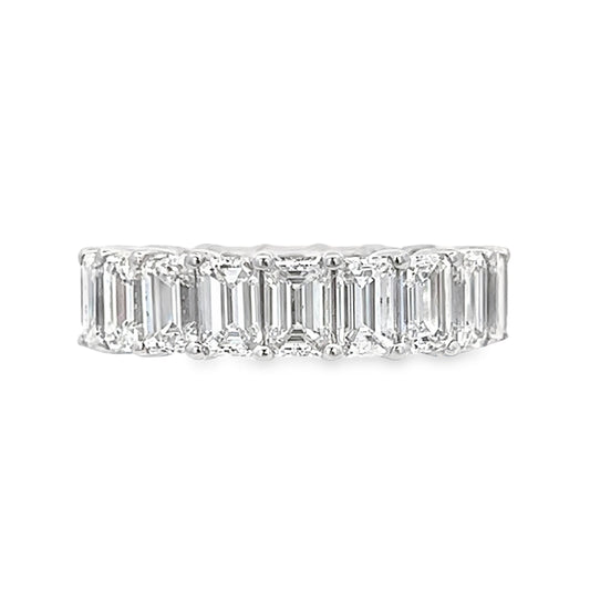 6.36 Cts Natural Diamond Emerald Cut Eternity Band