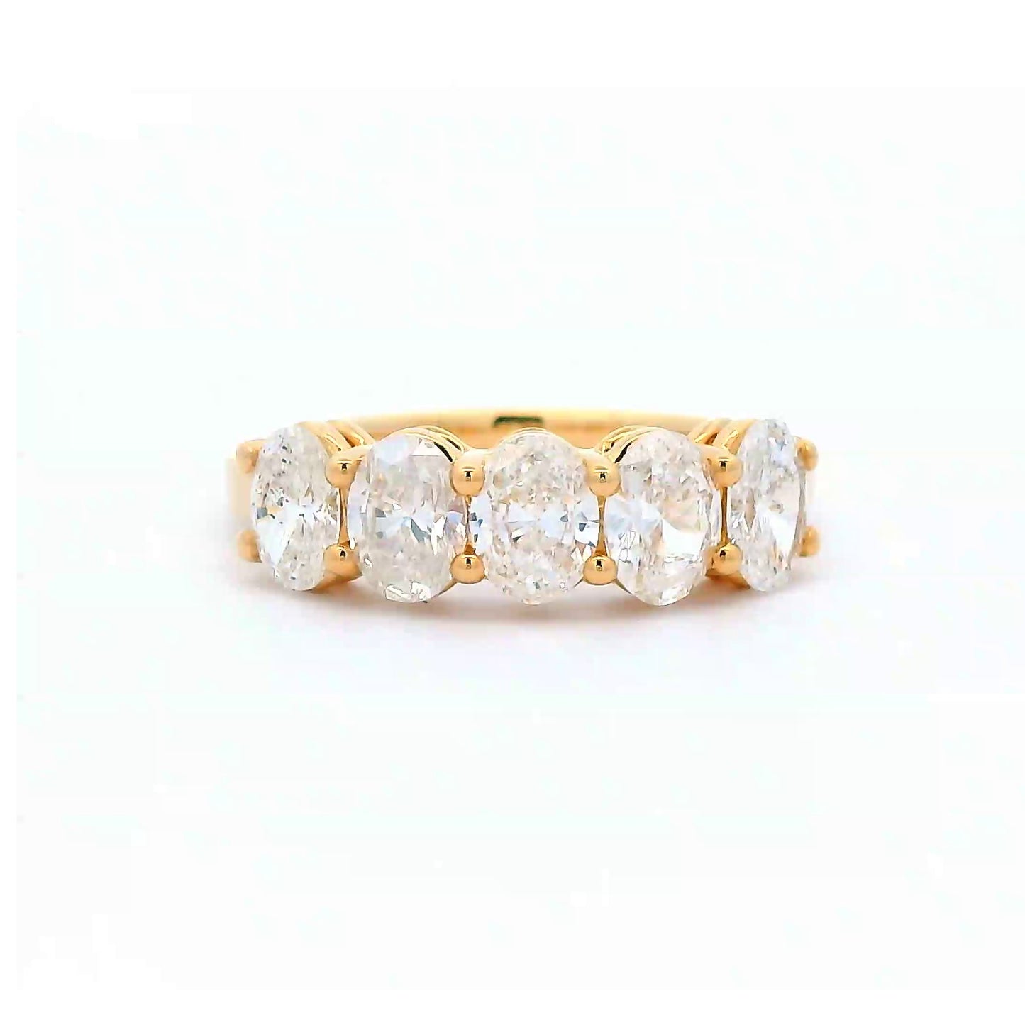 1.50 Cts Natural Diamond Half Oval Eternity Band