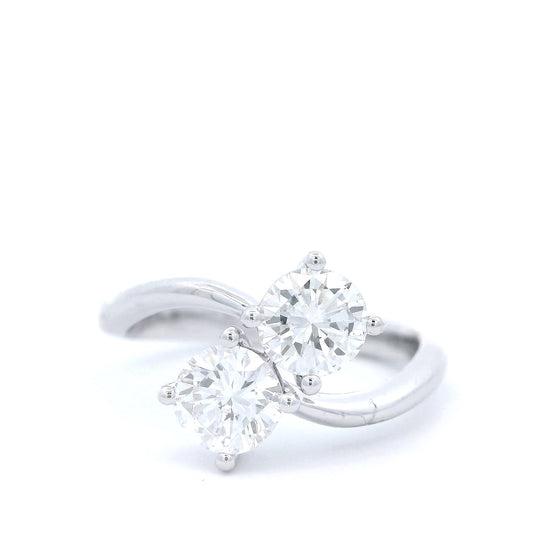 1.03 Cts Natural Diamond Two Stone RIng