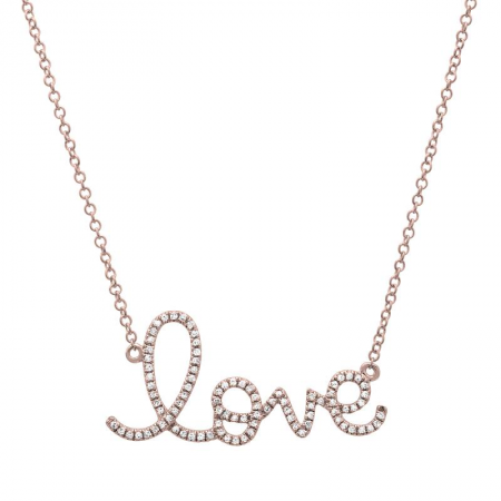 14k Gold Love Diamond Necklace