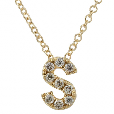 14k Yellow Gold Diamond Pendant With Chain